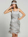 [Clearance] Belted Gray 1920s Fringe Gatsby Dress: where 1920s romance meets her modern spirit
