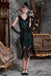 She slips into this Dark Green 1920s Sequined Flapper Dress and suddenly it's a 1920s daydream