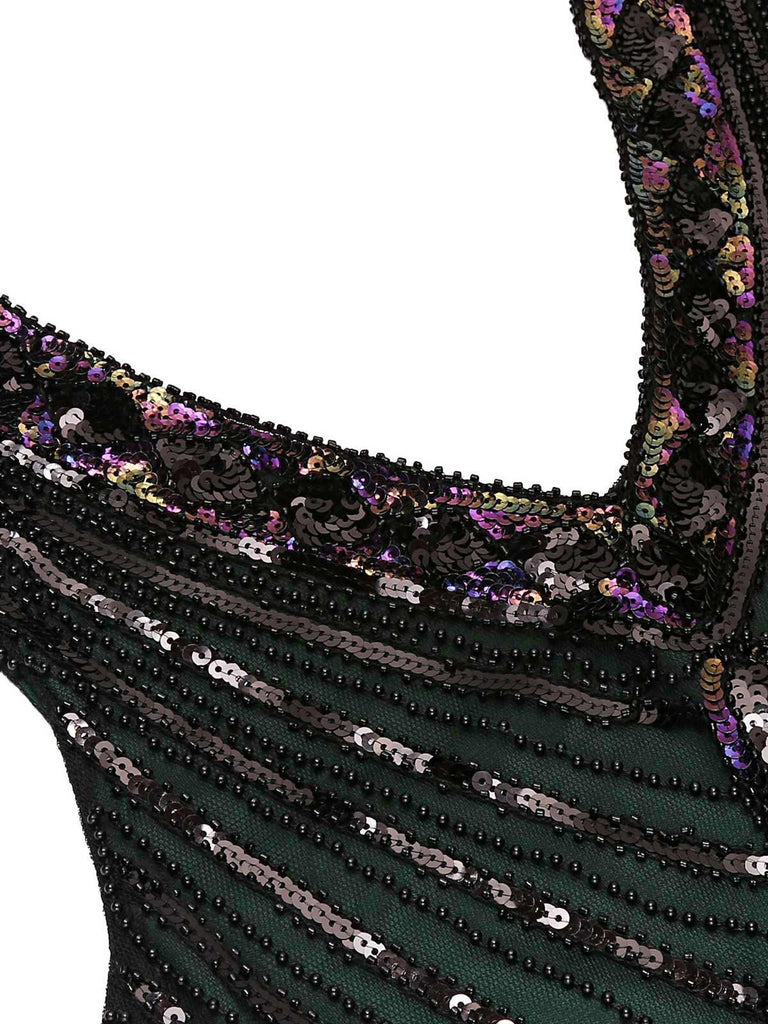 Dark Green 1920s Sequined Flapper Dress — the kind of 1920s dress that makes strangers smile