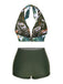 Dark Green 1930s Reversible Halter Swimsuit — vintage elegance for the modern woman