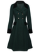 Dark Green 1940s Solid Button Coat — vintage elegance for the modern woman