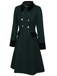 Dark Green 1940s Solid Button Coat: timeless style reimagined