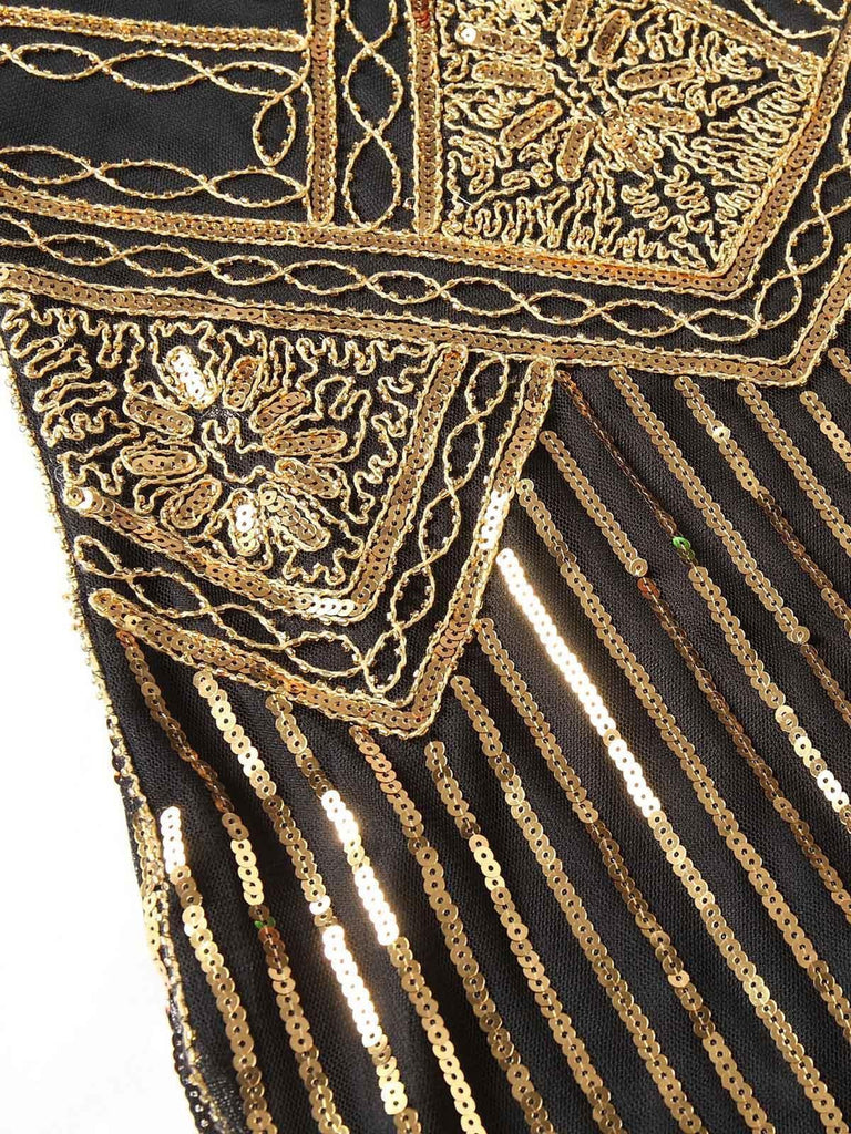 Gold 1920s Sequined Flapper Dress: timeless style reimagined