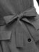 Gray 1930s Faux Fur Lapel Collar Coat - vintage fashion, retro style