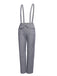Gray 1950s Plaids Suspender Pants: timeless style reimagined