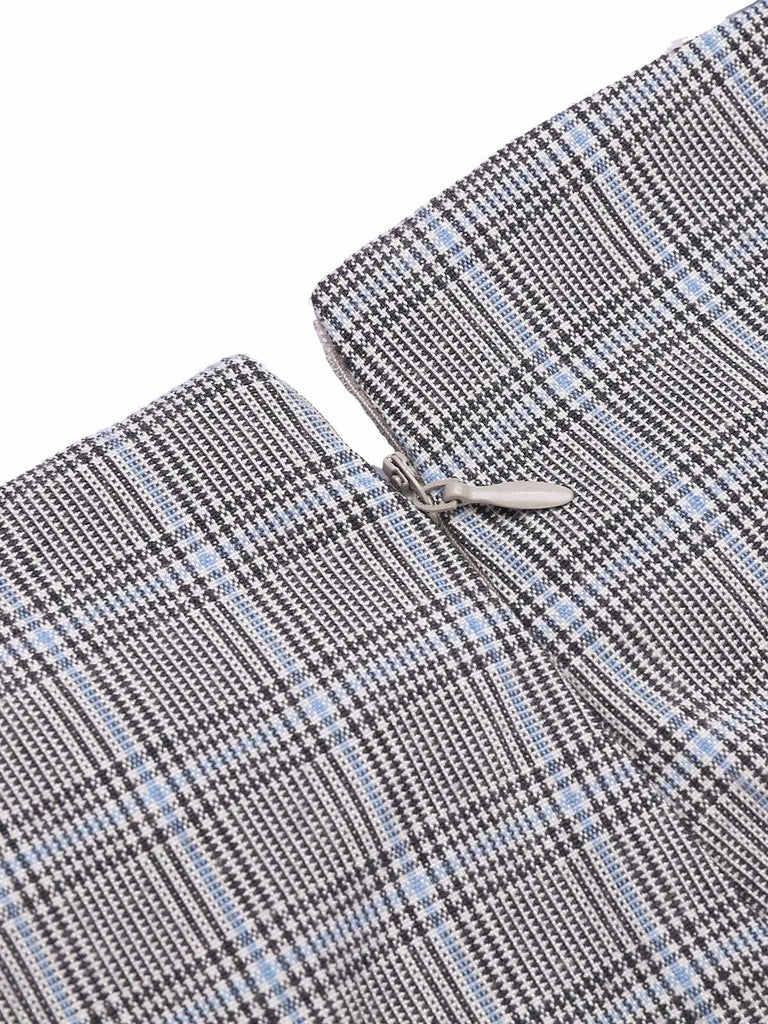 Gray 1950s Plaids Suspender Pants: timeless style reimagined