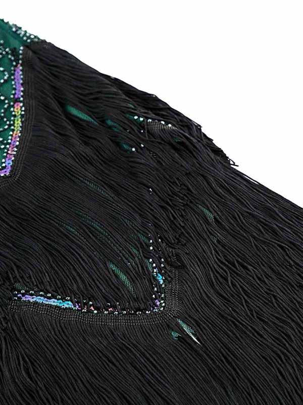 Green 1920s Sequined Fringe Dress — vintage elegance for the modern woman