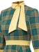 Green 1950s Bowknot Tie Plaid Dress — vintage elegance for the modern woman