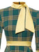 Green 1950s Bowknot Tie Plaid Dress: timeless style reimagined