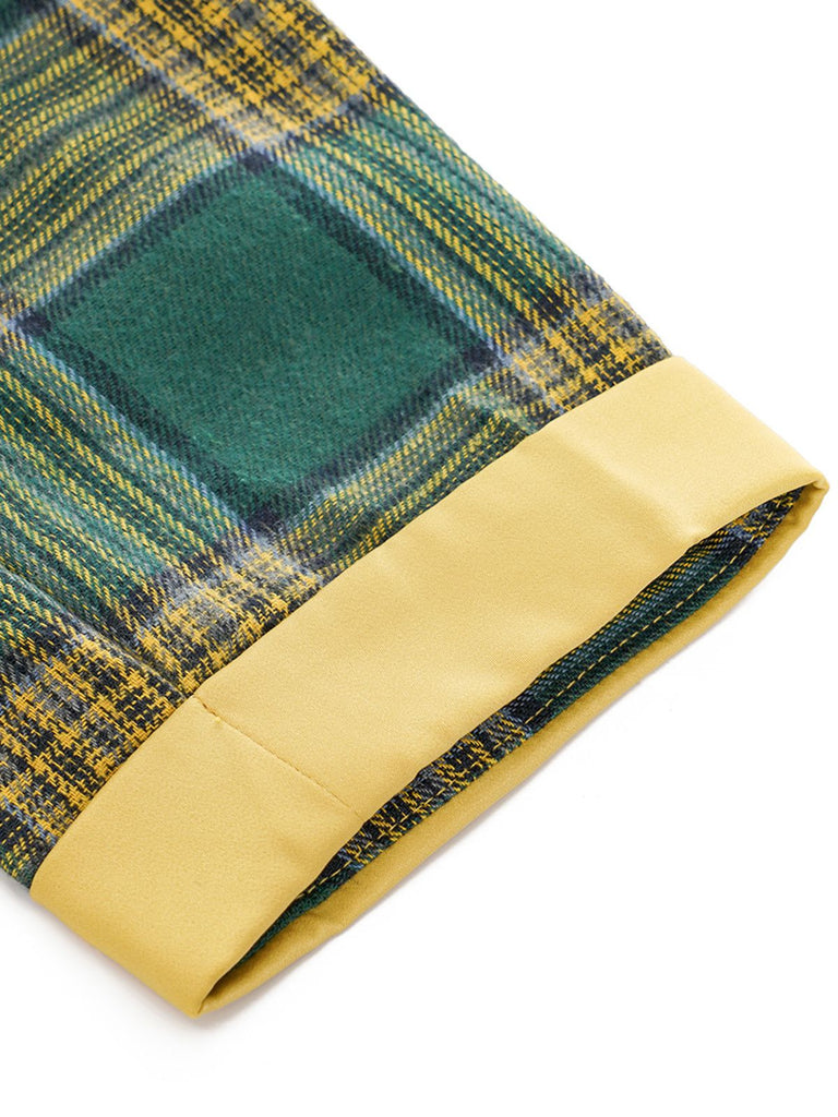 Green 1950s Bowknot Tie Plaid Dress: timeless style reimagined