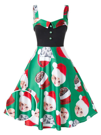 1950s Christmas Cat Swing Dress | 1950s | vintage dress, retro fashion
