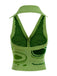 Green 1950s Knitting Halter Button Tops - vintage fashion, retro style