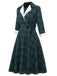 Green 1950s Plaid Shawl Collar Dress — vintage elegance for the modern woman