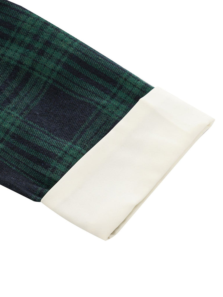 Green 1950s Plaid Shawl Collar Dress — vintage elegance for the modern woman