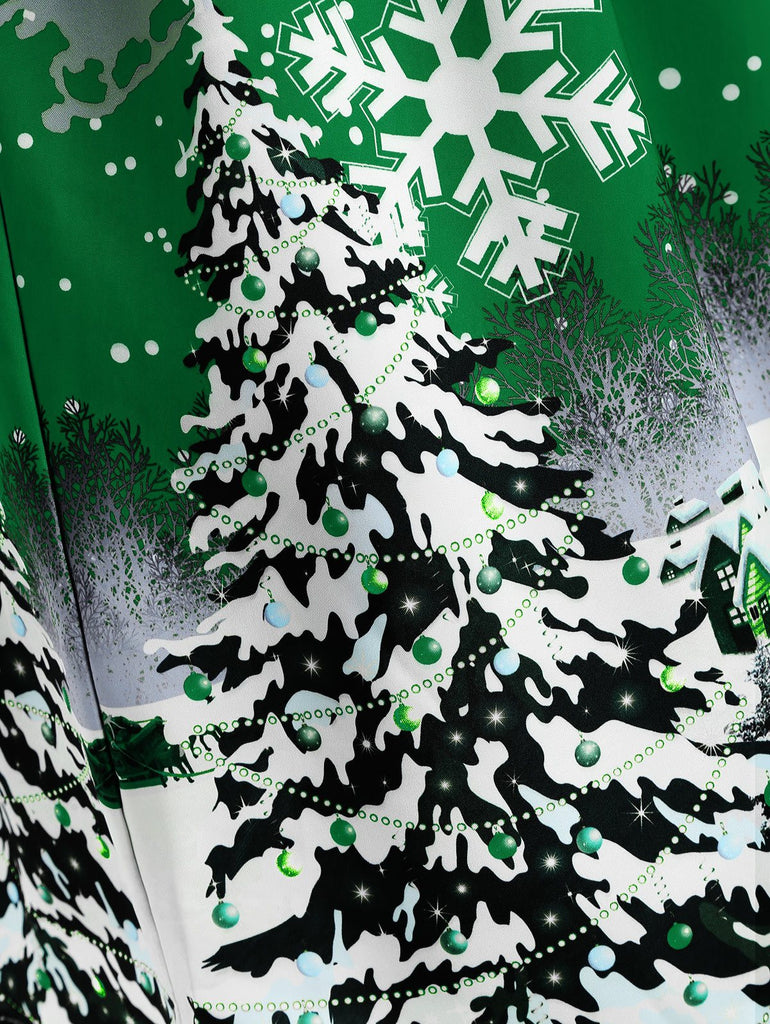 Green 1950s Snowfall Off Shoulder Dress: timeless style reimagined