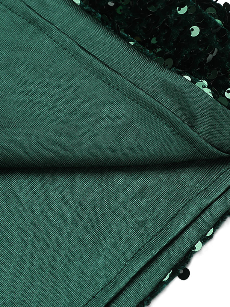 Green 1960s Sequins Off-Shoulder Pencil Dress, vintage dress, retro fashion - perfect for women who love vintage and retro fashion