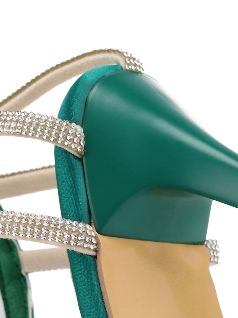 Green Buckle Fish Mouth High Heel Shoes: timeless style reimagined