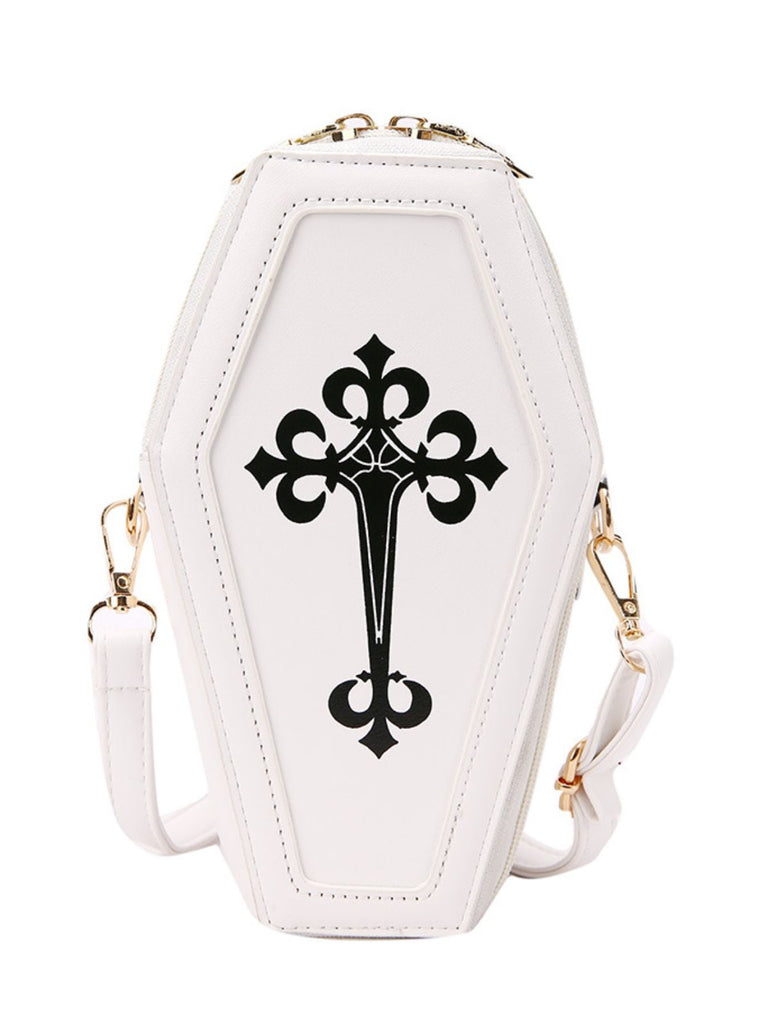 Halloween Latin Cross Coffin Bag - vintage fashion, retro style