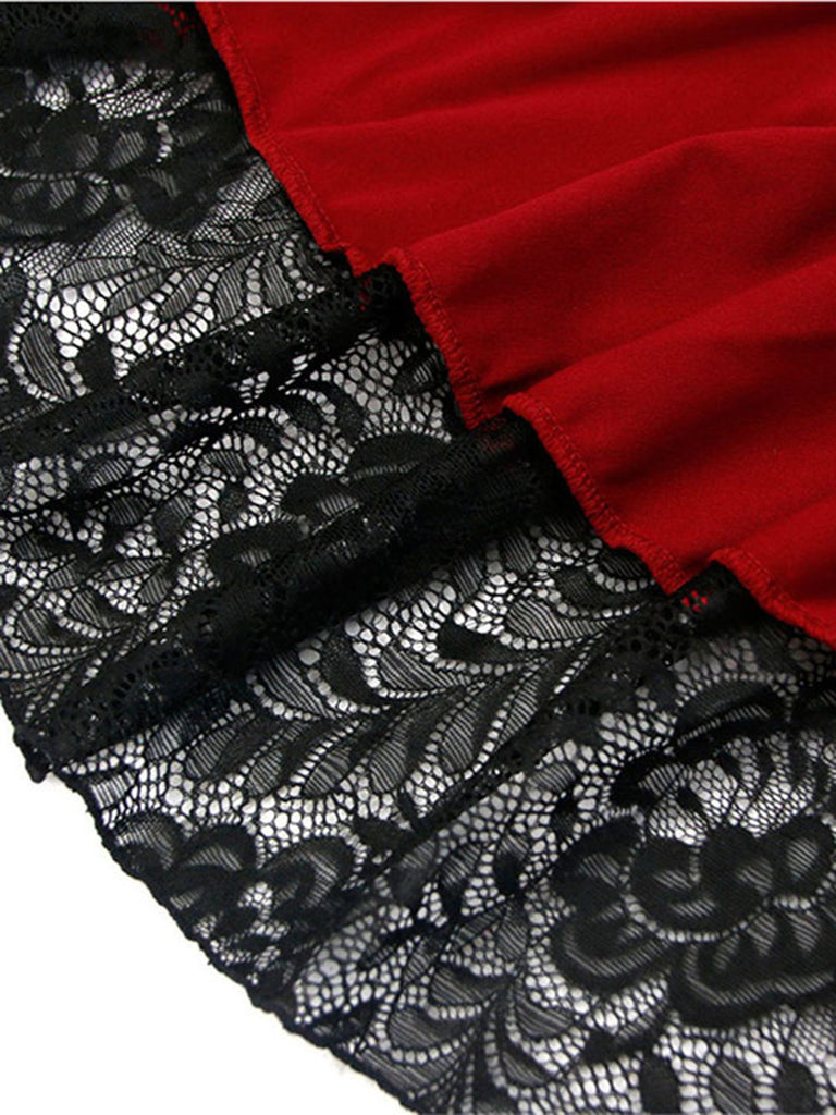 Halloween Solid Lace Gothic Ruffle Skirt: timeless style reimagined