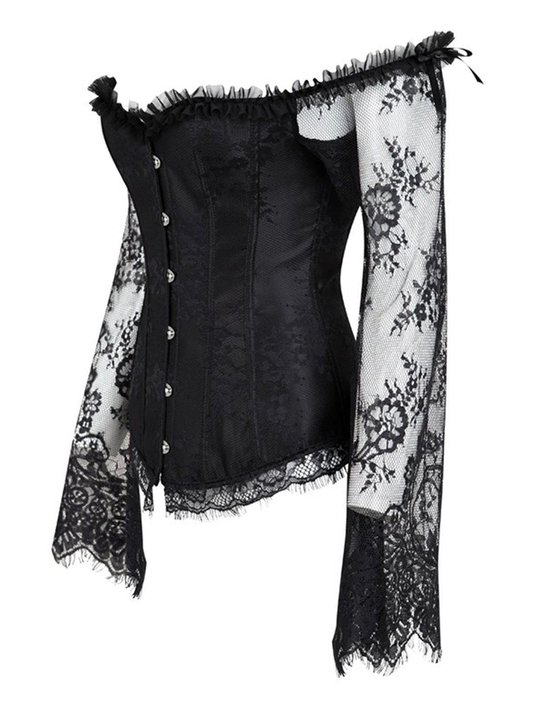 Halloween Steampunk Lace Patchwork Corset — vintage elegance for the modern woman