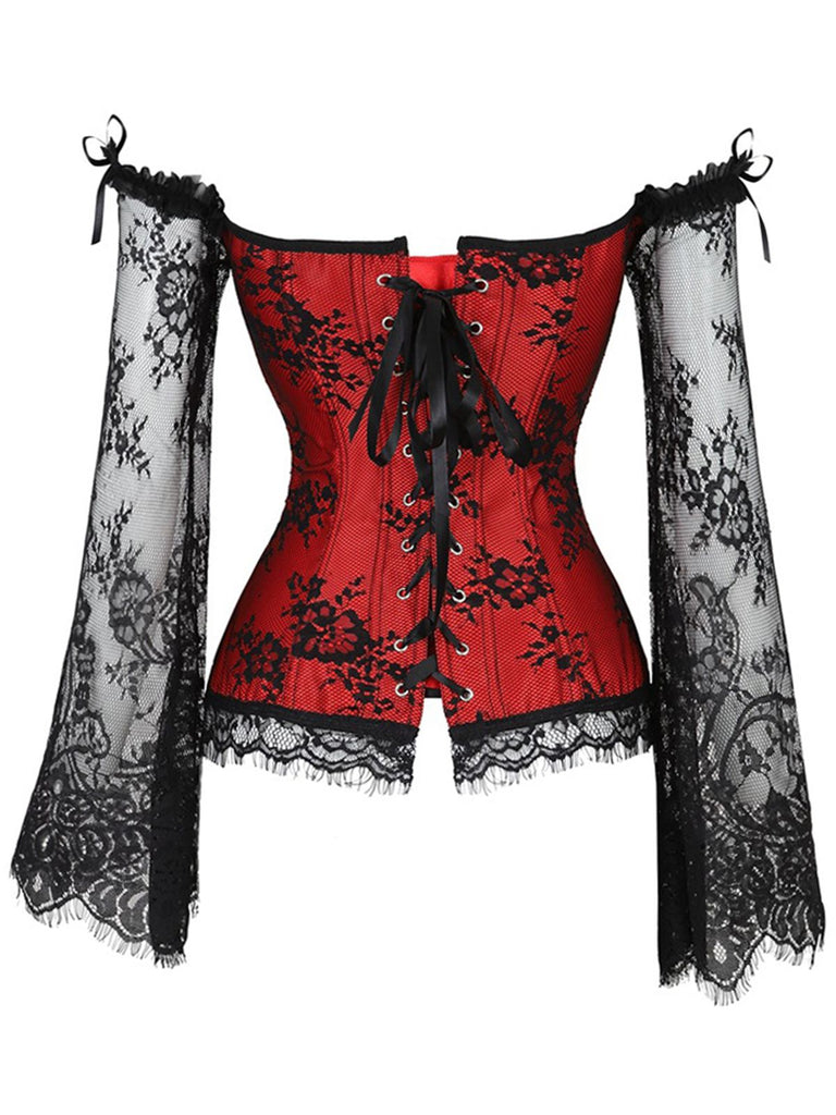 Halloween Steampunk Lace Patchwork Corset — vintage elegance for the modern woman