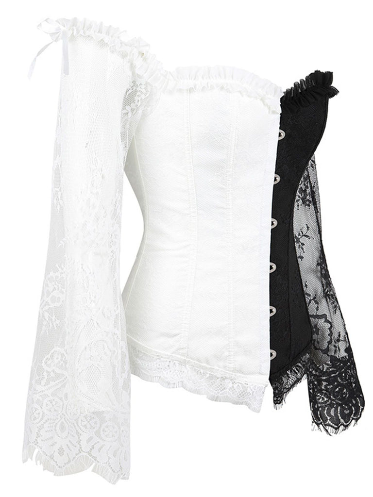Halloween Steampunk Lace Patchwork Corset: timeless style reimagined