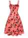 High Waist Suspenders Rose Dress, vintage dress, retro fashion - perfect for women who love vintage and retro fashion