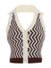 Khaki 1950s Knitting Stripes Halter Button Tops - vintage fashion, retro style