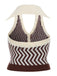 Khaki 1950s Knitting Stripes Halter Button Tops - vintage fashion, retro style