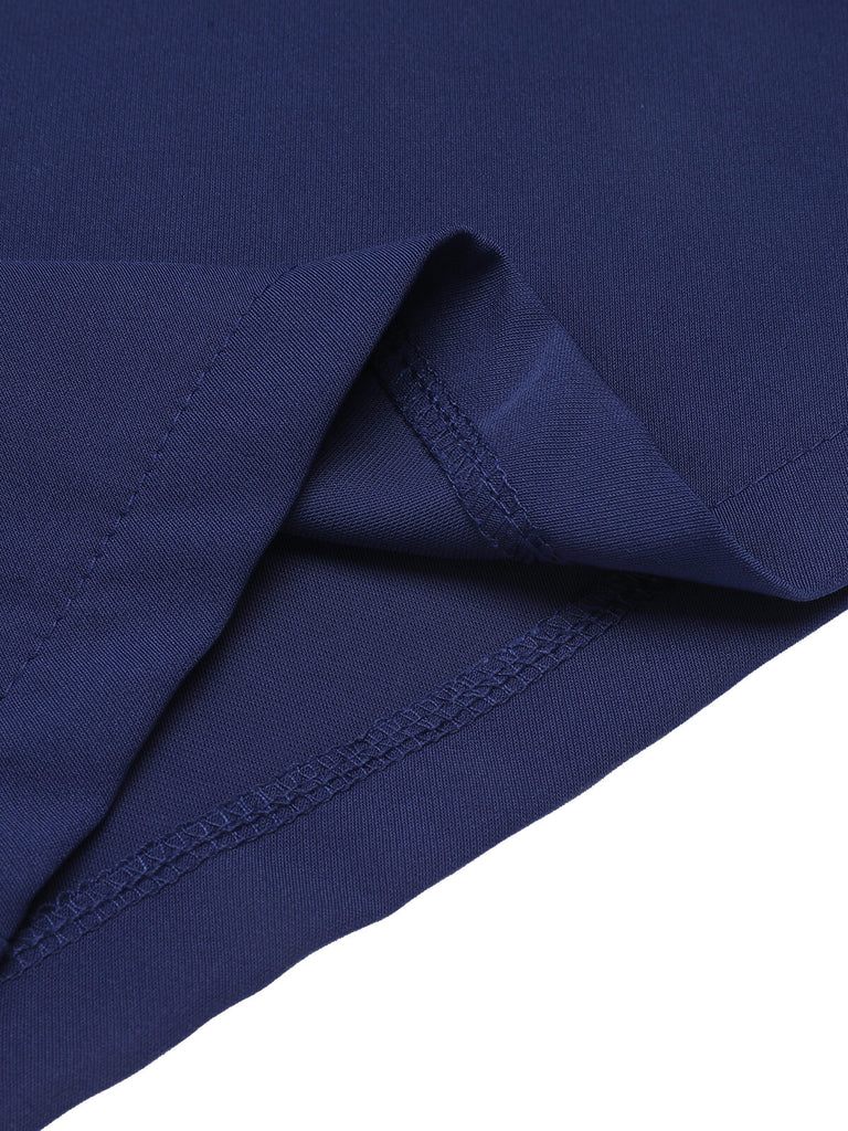 Navy Blue 1950s Dots Lapel Jumpsuit — vintage elegance for the modern woman