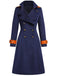 Navy Blue 1950s Patchwork Button Coat — vintage elegance for the modern woman