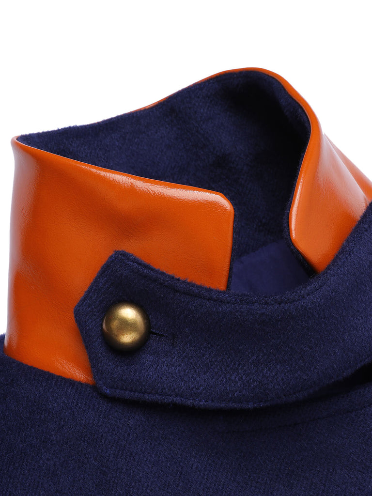 Navy Blue 1950s Patchwork Button Coat — vintage elegance for the modern woman
