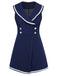 Navy Blue 1950s Sailor Collar Romper: timeless style reimagined