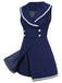 Navy Blue 1950s Sailor Collar Romper: timeless style reimagined