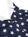 Navy Blue 1950s Stars Lapel Vintage Romper, vintage romper, retro jumpsuit - perfect for women who love vintage and retro fashion