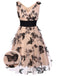 Nude 1950s Lace Butterfly Swing Vintage Dress, classic vintage style elegant retro fashion - Image 1