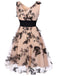 Nude 1950s Lace Butterfly Swing Vintage Dress, classic vintage style elegant retro fashion - Image 3
