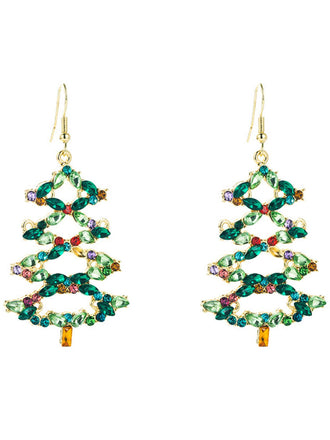 Retro Christmas Tree Alloy Earrings