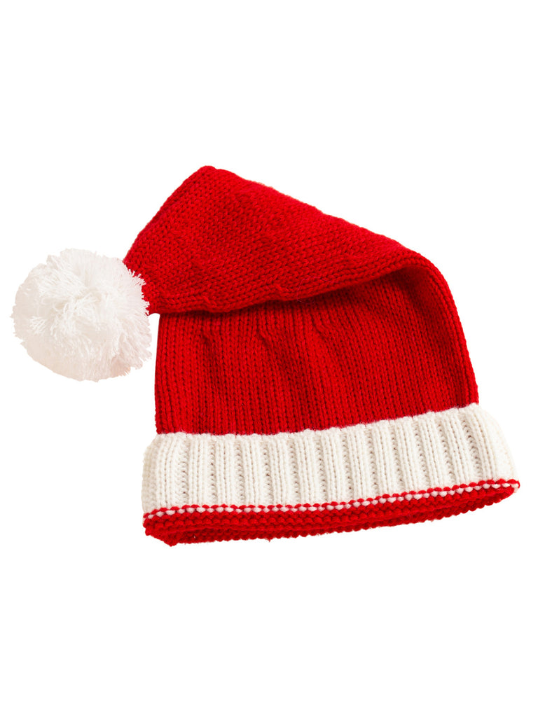 Red Solid Hairball Knitted Parent Hat