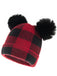 Red & Black Plaid Hairball Knitted Parent Hat