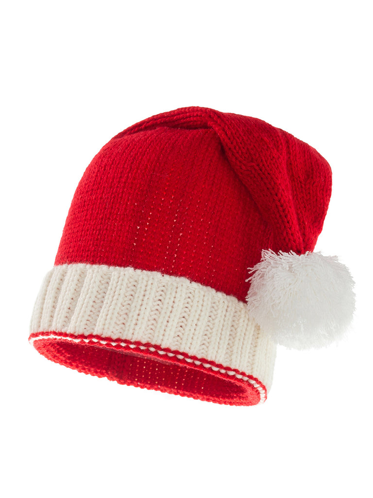 Red Solid Hairball Knitted Parent Hat