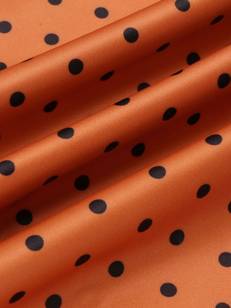 Orange 1960s Illusion Bodycon Dress, classic 1960s style elegant retro fashion - Image 9