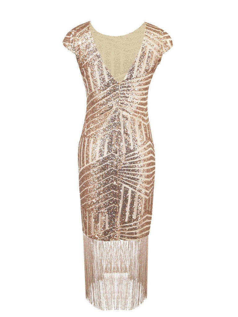 Pink 1920s Sequin Fringed Dress: timeless style reimagined