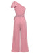 Pink 1930s Polka Dot One-shoulder Jumpsuit — vintage elegance for the modern woman