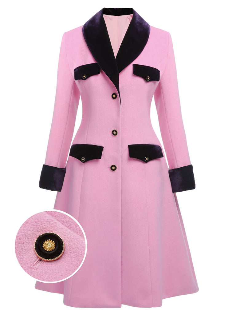 Pink 1930s Velvet Patchwork Button Coat: timeless style reimagined