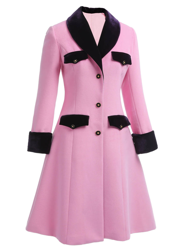 Pink 1930s Velvet Patchwork Button Coat: timeless style reimagined