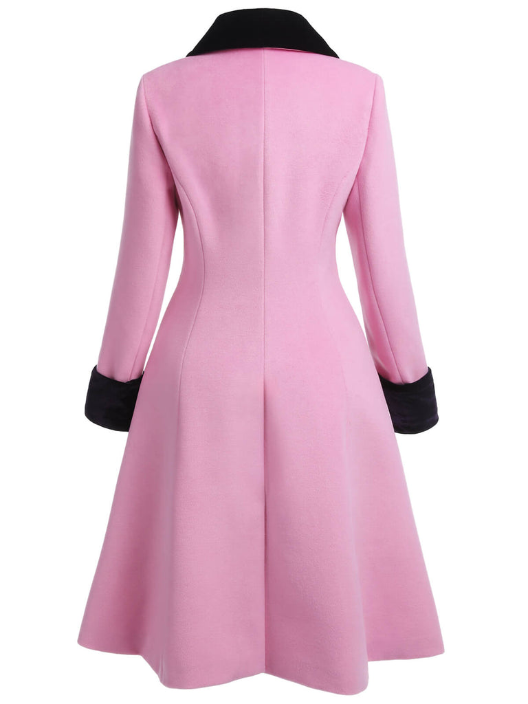 Pink 1930s Velvet Patchwork Button Coat - vintage fashion, retro style