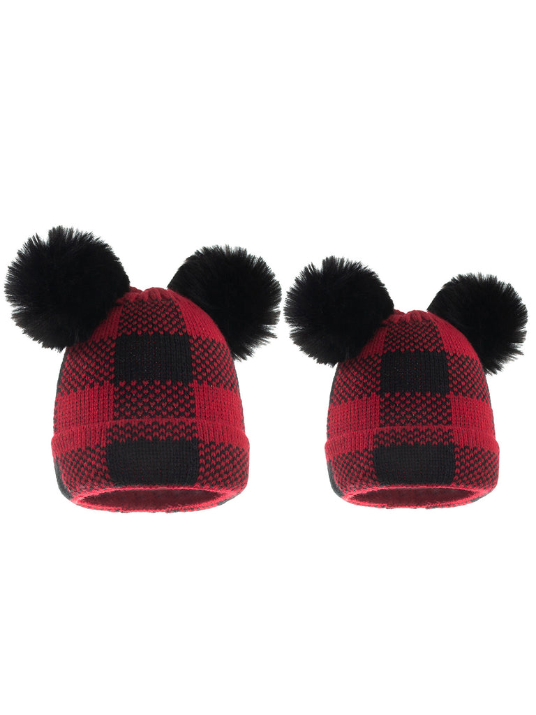 & Plaid Hairball Knitted Parent Hat: timeless style reimagined