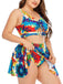 Plus Size 1940s Floral Skirted Bikini Set - vintage skirt, retro style