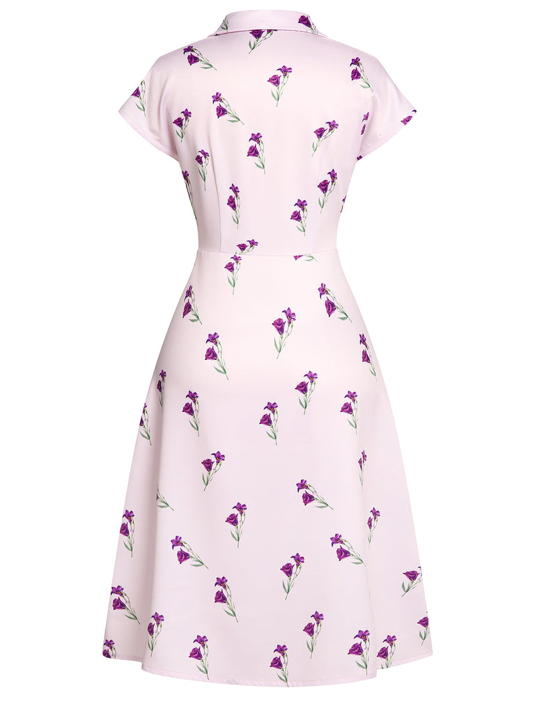 [Pre-Sale] Purple 1940s Petunia Lapel Dress, vintage dress, retro fashion - perfect for women who love vintage and retro fashion